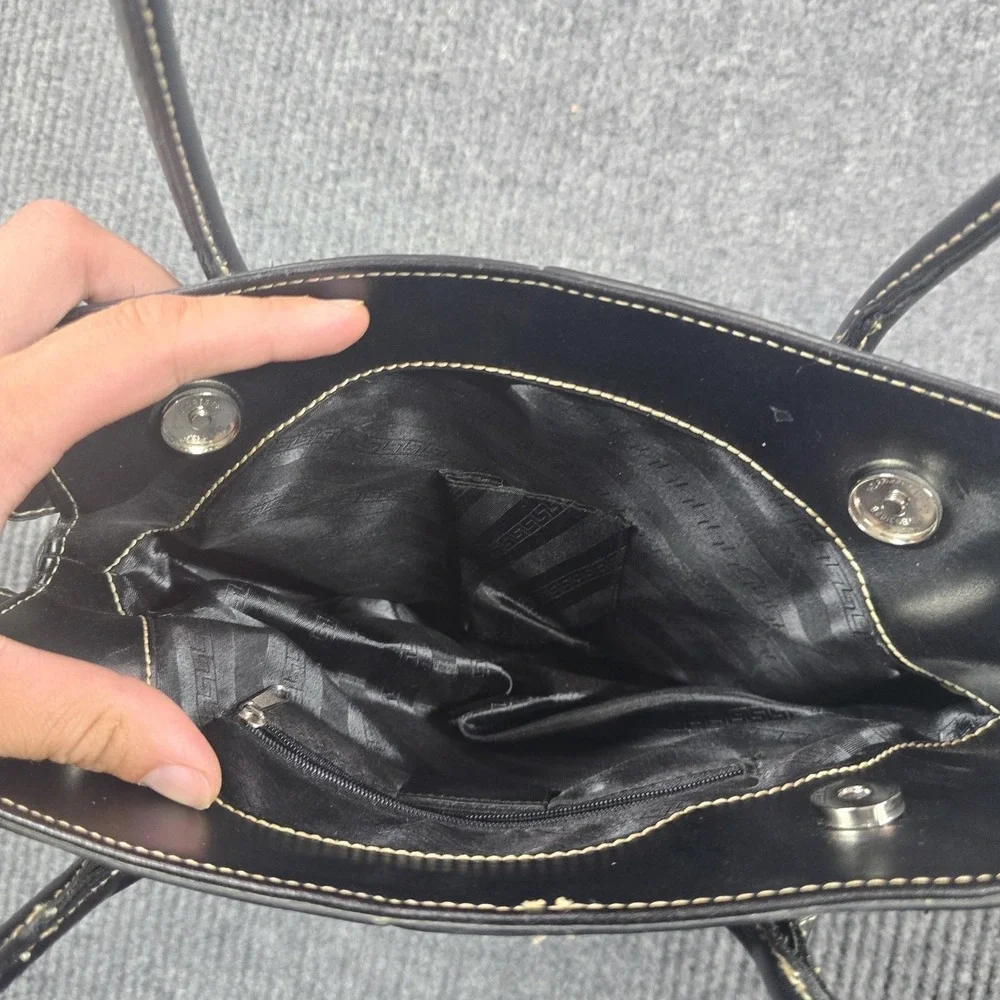 Tods D Bag Womens Black Leather Handbag‎ Satchel Purse Authentic Luxury